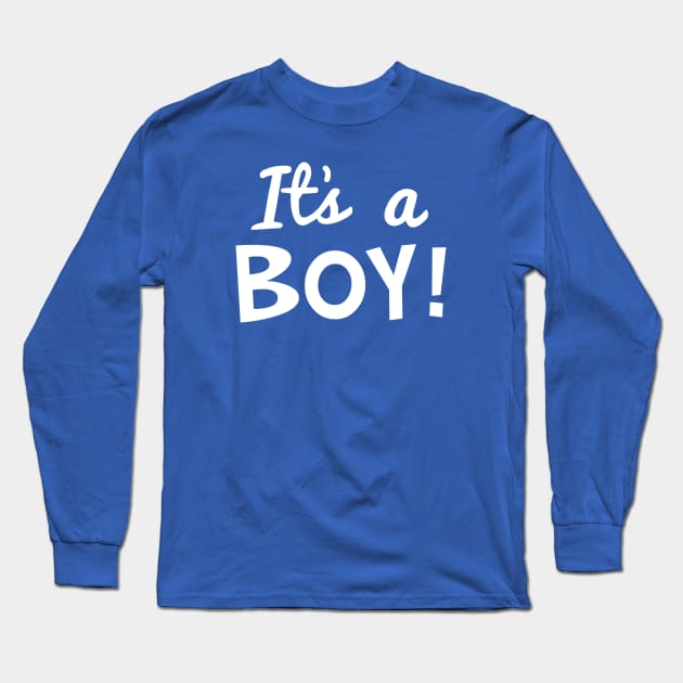 It's a Boy! Baby Announcement (white text) T-shirt Long Sleeve T-Shirt by Elvdant